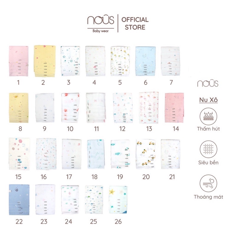 Set 5 khăn sữa nous cho bé