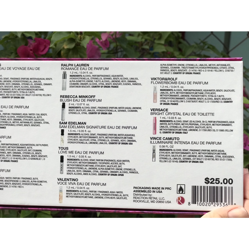 Gift set 20 mẫu nước hoa cho nữ nổi tiếng và yêu thích của Macy's