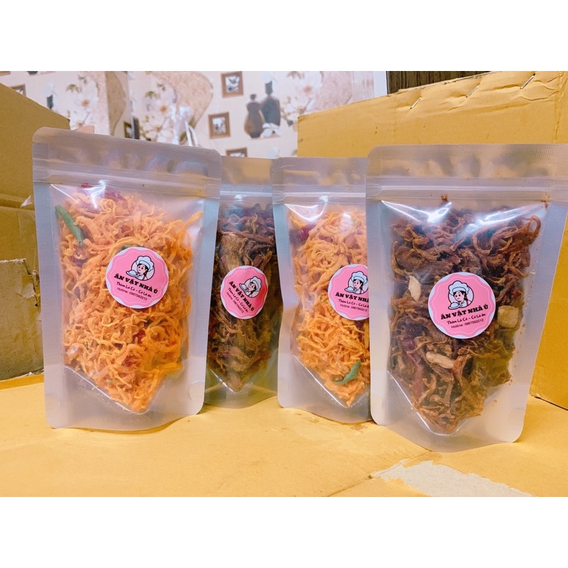 [NGON BỔ RẺ] Khô gà lá chanh, Khô gà bơ tỏi loại 1 túi zip siêu ngon