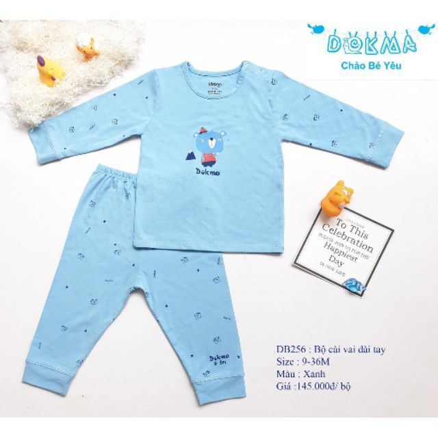 Dokma - Bộ cài vai sơ sinh chất bamboo cho bé 9-36m DB256