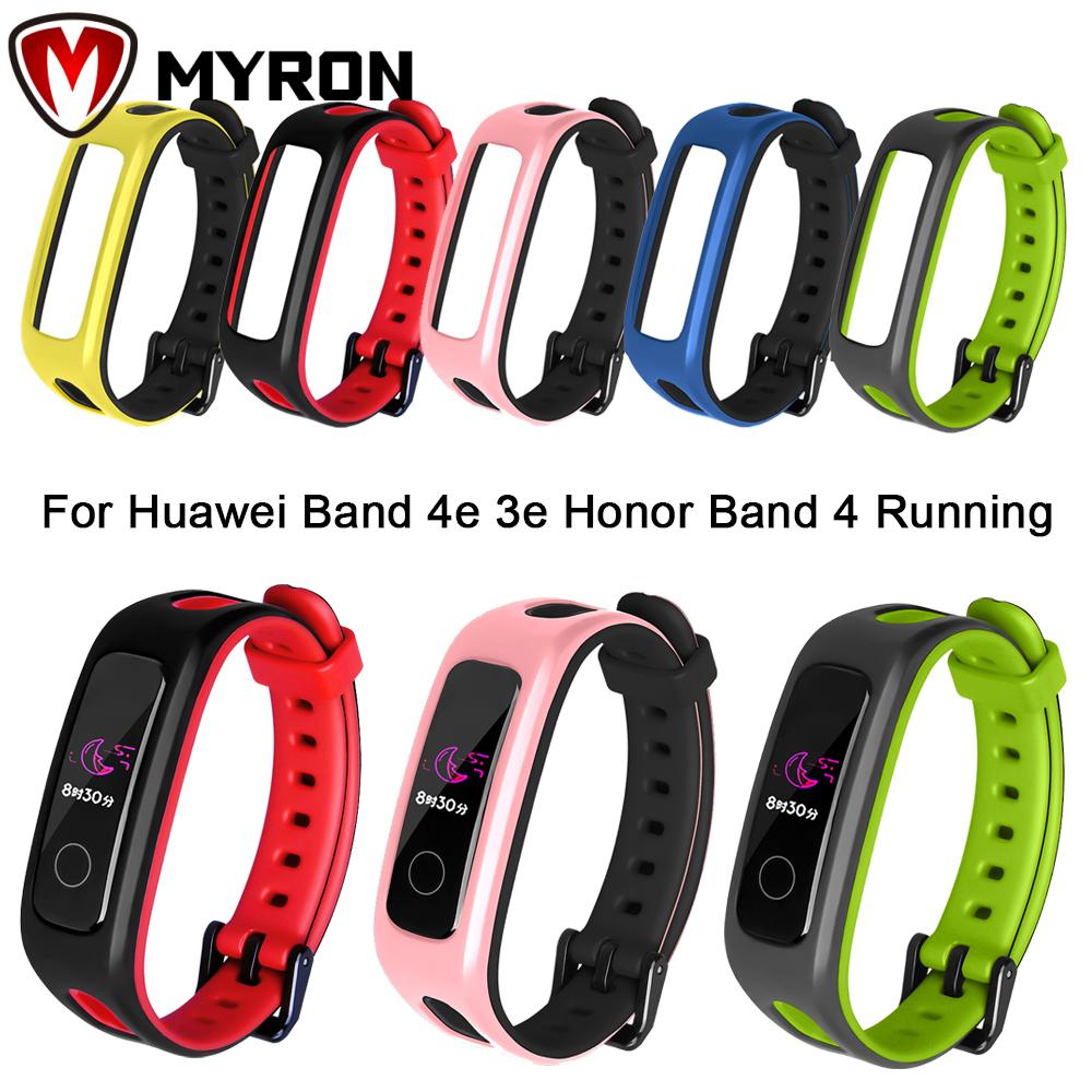 Dây Đeo Thay Thế Chất Liệu Silicon Màu Trơn Thời Trang Cho Đồng Hồ Thông Minh For Huawei Band 4e 3e Honor Band 4 Running