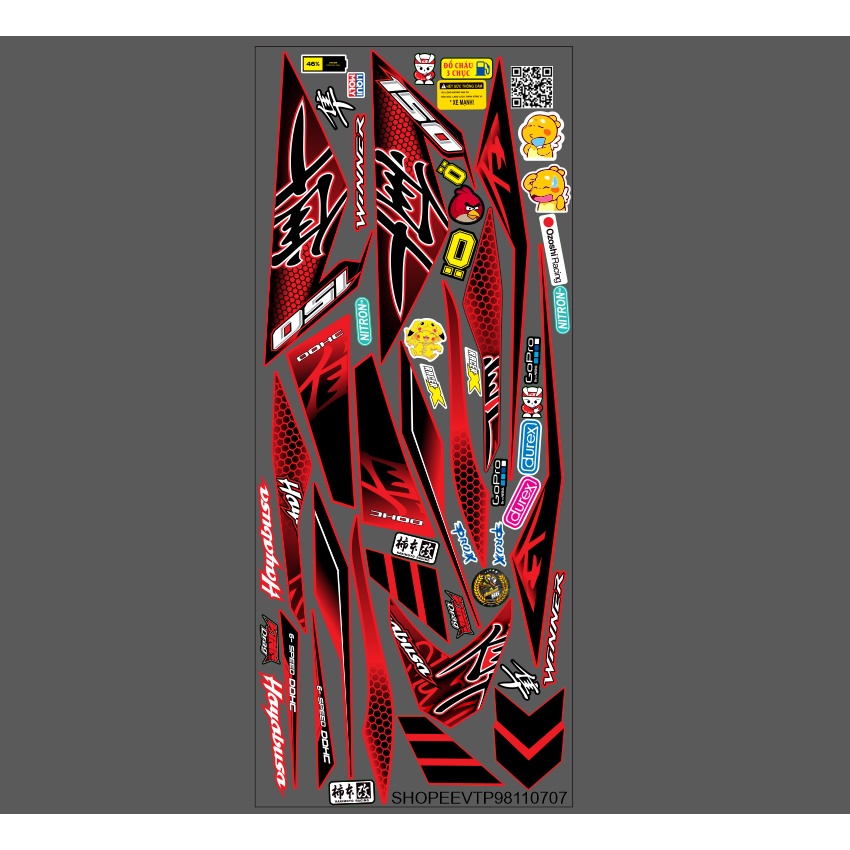 Tem hayabusa winner đỏ  👉chế tem theo yêu cầu giá rẻ😍