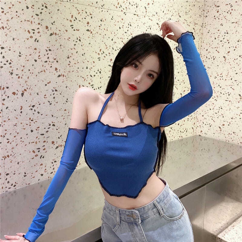 COZOK Áo Thun Tay Dài Hở Vai Kiểu Dáng Quyến Rũ Cho Nữ