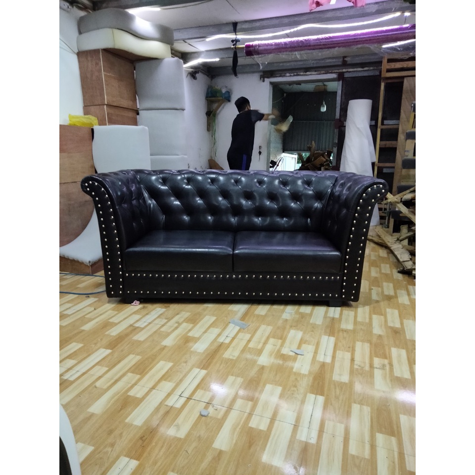 Sofa tân cổ điển bọc da hàn quốc