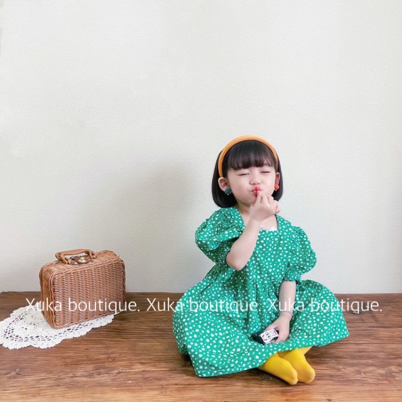 Váy Cộc Tay Mùa Hè Váy Bé Gái Tay Bồng SKYBOMA KIDS Mẫu Mới 2022 Cho Bé Gái [Ảnh Thật]