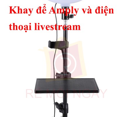 [Phụ kiện đèn livestream] Khay để amply, bộ thu âm thanh, kẹp điện thoại cho đèn livetream phát sóng trực tiếp