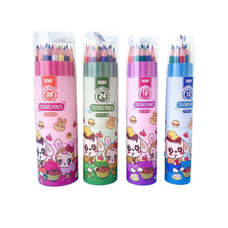 Bút chì màu tô chuyên nghiệp, bút chì màu dạng cốc chất lượng cao kèm gọt bút chì