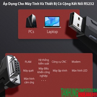 ĐẦU CHUYỂN ĐỔI USB 2.0 SANG COM RS232 UGREEN 80111