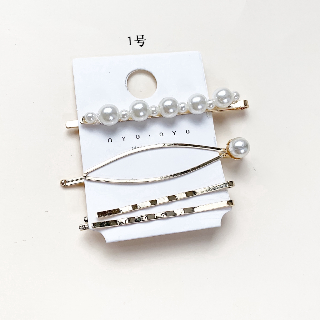 Bộ 4 kẹp tóc ngọc trai kiểu Hàn Quốc