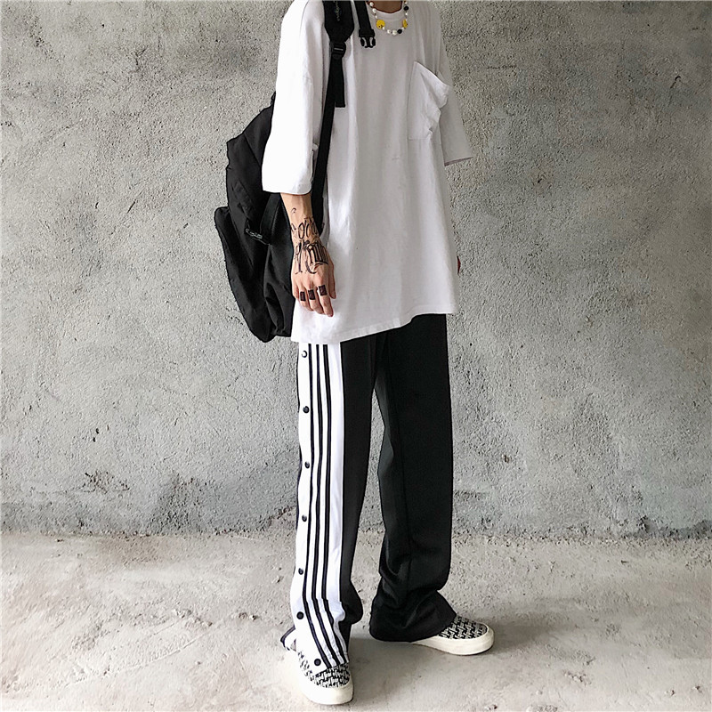 Quần Dài Ống Rộng Kẻ Sọc Trắng Đen Thời Trang | BigBuy360 - bigbuy360.vn