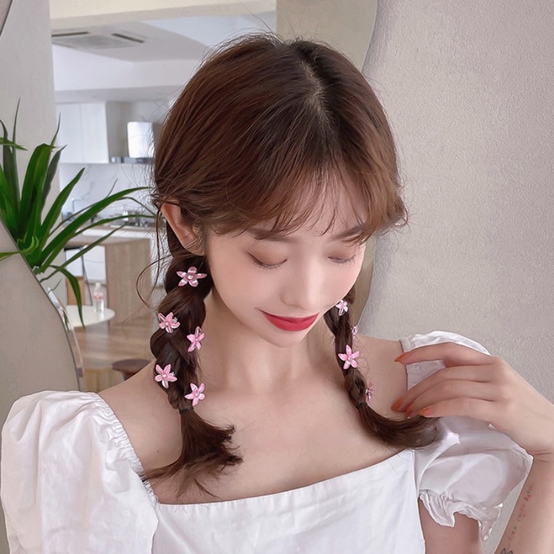 Set 10 kẹp tóc hình hoa nhỏ dễ thương phong cách Hàn Quốc cho bé gái