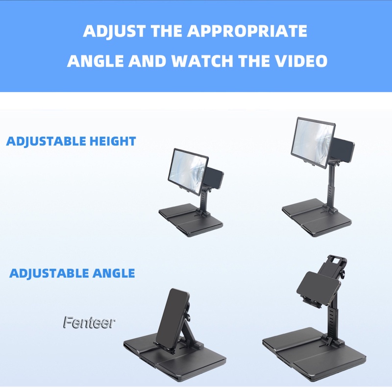 Kính Phóng Đại Màn Hình Điện Thoại 3D HD 12 Inch Viền Cong Tùy Chỉnh Màu Đen Cho Video TV