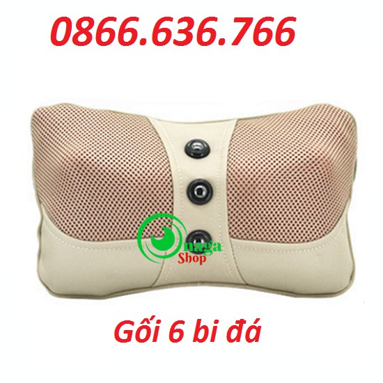 Gối massage hồng ngoại 6 bi xoay