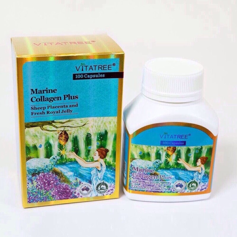 VIÊN UỐNG TRẮNG DA 3 TRONG 1  VITATREE MARINE COLLAGEN PLUS