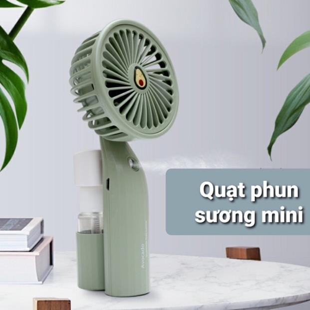 (Kèm ảnh thật) QUẠT MINI KÈM PHUN SƯƠNG, THÊM PIN VÀ DÂY SẠC CỰC CUTE