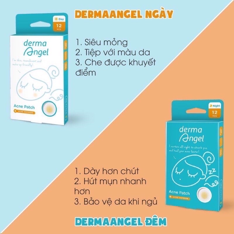 Bộ 3 Hộp Miếng Dán Mụn Ngày & Đêm Derma Angel Ance Patch 42 Miếng