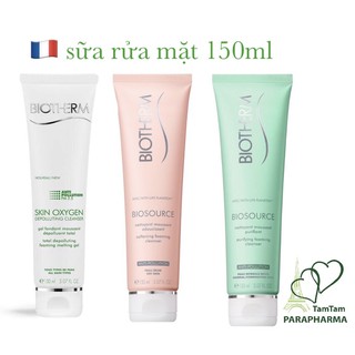 sẵn Xanh 🇫🇷 Sữa rửa mặt Biotherm Skin Oxygen Biosource 150ml 💞 TamTam 💞