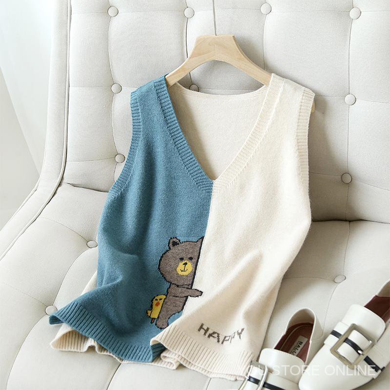 ❤Oyster★Áo Sweater dệt kim cổ chữ V phong cách thời trang hàn quốc | BigBuy360 - bigbuy360.vn