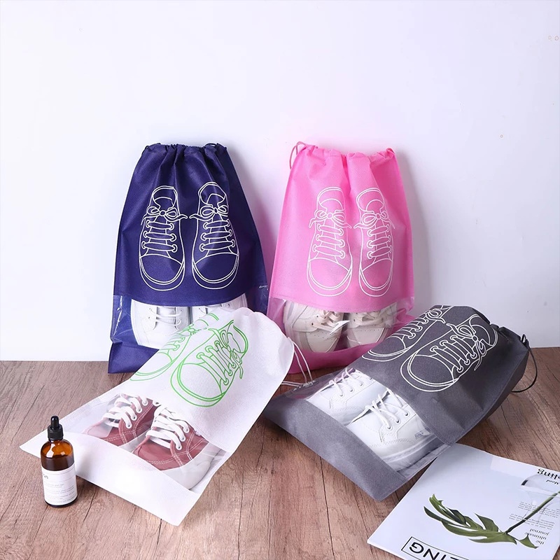 Set 5 Túi Dây Rút Trong Suốt Đa Năng 6 Màu Tùy Chọn