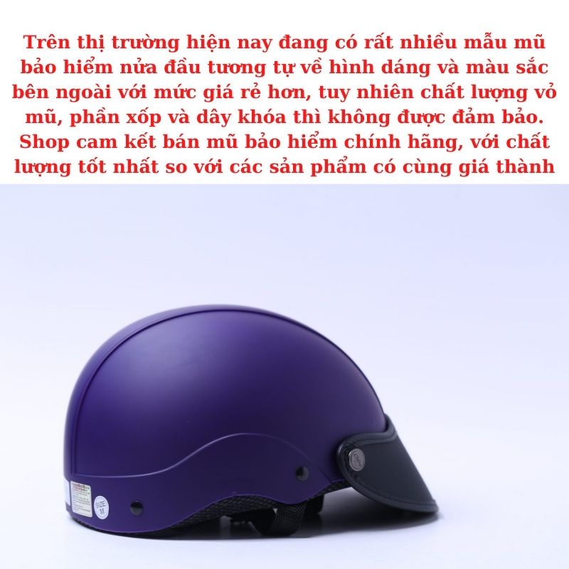 Mũ Bảo Hiểm Nửa Đầu Nam Nữ Cao Cấp Nón Bảo Hiểm Chính Hãng Có Kính Nửa Đầu 1/2 Nhiều Tem Siêu HOT