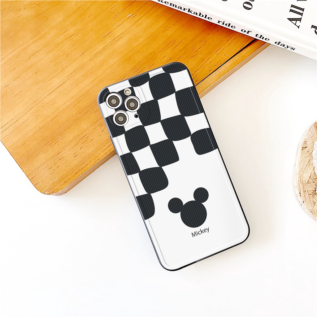 Ốp lưng iphone Mickey Checked trong cạnh vuông 6/6plus/6s/6splus/7/7plus/8/8plus/x/xr/xs/11/12/13/pro/max/plus/promax