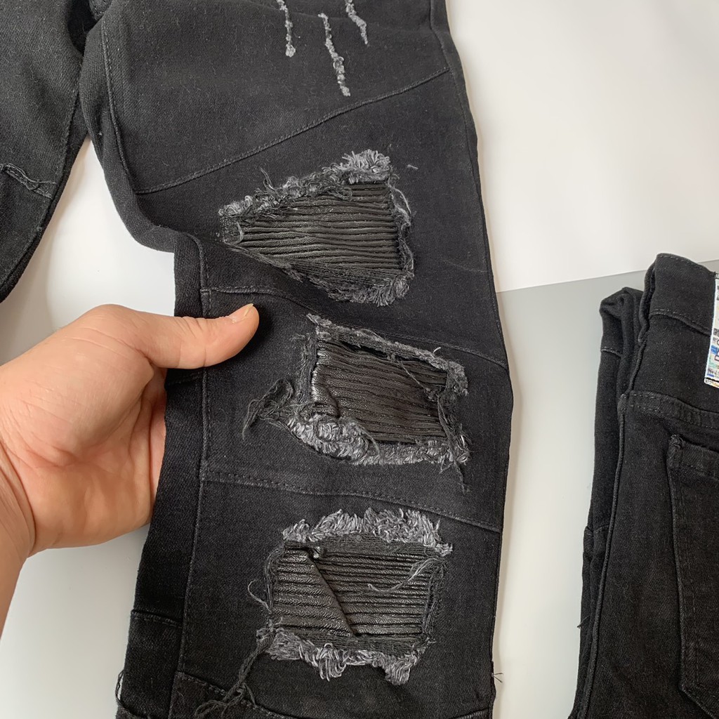 Quần Jean Nam Amiri Rách Lót Da Nhăn Khoá Đùi Mã Hot | BigBuy360 - bigbuy360.vn