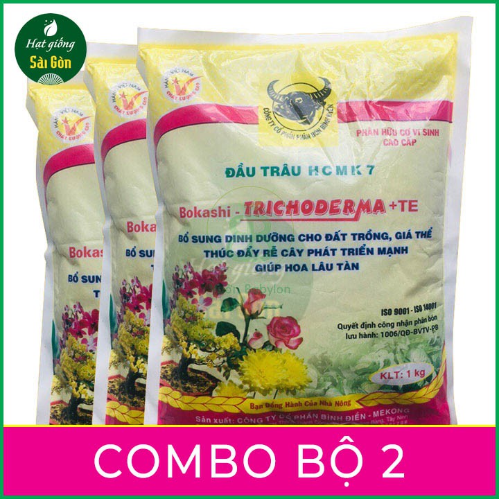 PHÂN ĐẦU TRÂU HCMK7 HỮU CƠ TRICHODERMA + TE - 1 KG 2 GÓI