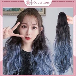 Tóc giả nữ đẹp❤️FREESHIP❤️Tóc giả ngoạm xù omber xanh