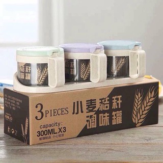 BỘ 3 LỌ ĐỰNG GIA VỊ LÚA MẠCH