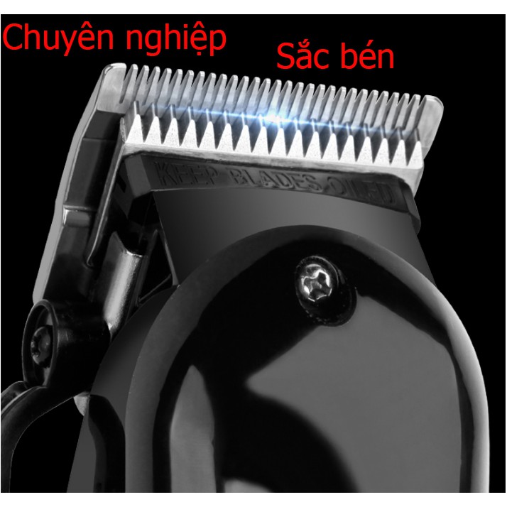 Tông đơ cắt tóc chuyên nghiệp động cơ 18w pin 2600mAh thời gian sạc 3 giờ sử dụng luôn tục 300 phút dành cho salon tóc
