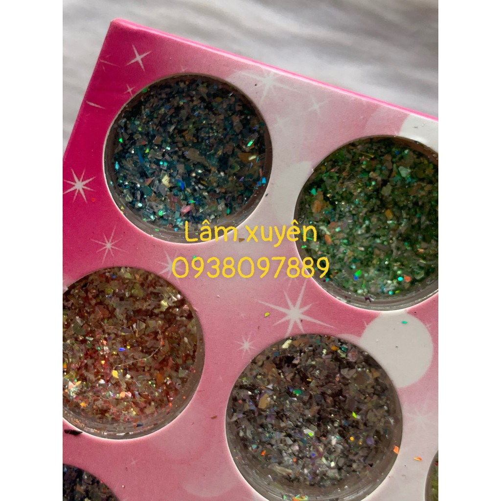 Nhũ vẫy cá❌GIÁ RẺ❌ 1 set 12 ô, tương ứng 12 màu, đắp gel, đấp ẩn gel, tạo điểm nhấn trang trí nail