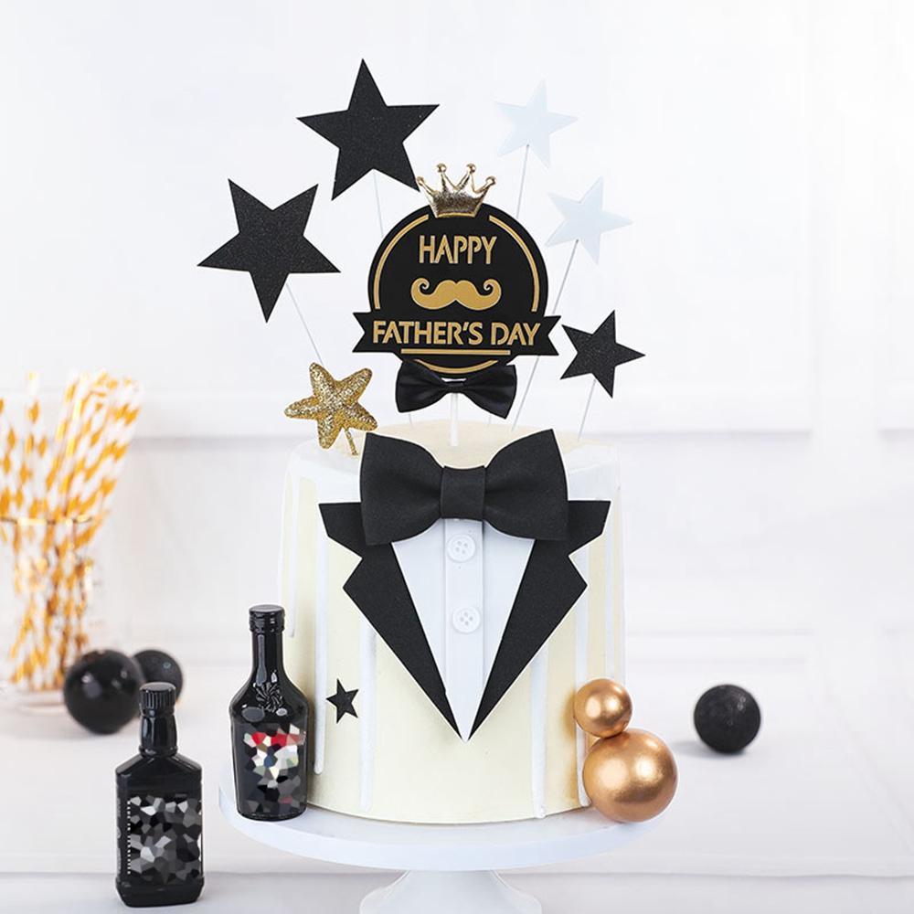 Topper Cắm Trang Trí Bánh Chữ Happy Papa Super Dad