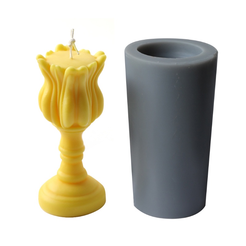 Khuôn Silicone Làm Xà Phòng / Nến Hình Hoa Tulip 3D Độc Đáo