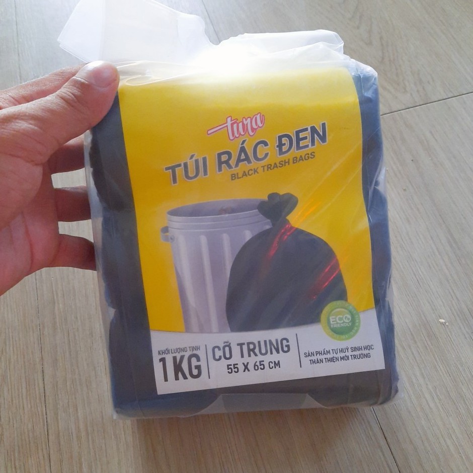 Túi 3 Cuộn Rác Đen Tự Hủy Sinh Học 64cm x 78cm- 1kg