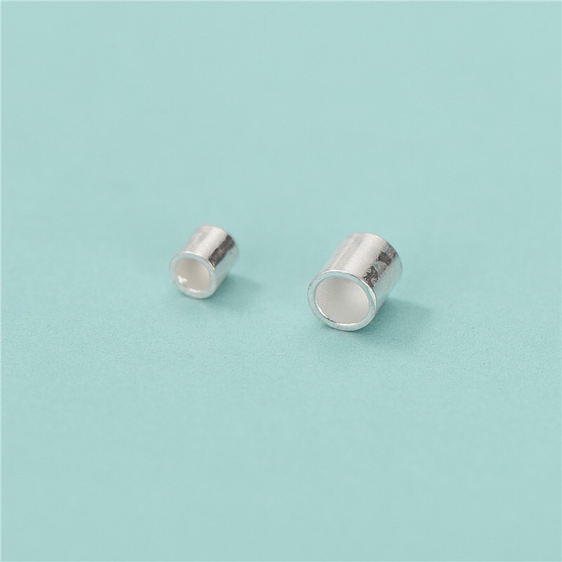 [S925] Charm ống định vị, cố định dây bạc (ống nẹp bạc)- MH851