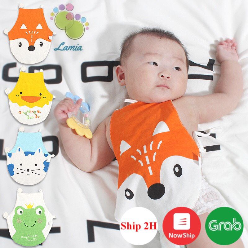 Áo Yếm Nửa Thân Cho Bé 0-3 Tuổi Hoạ Tiết Đáng Yêu