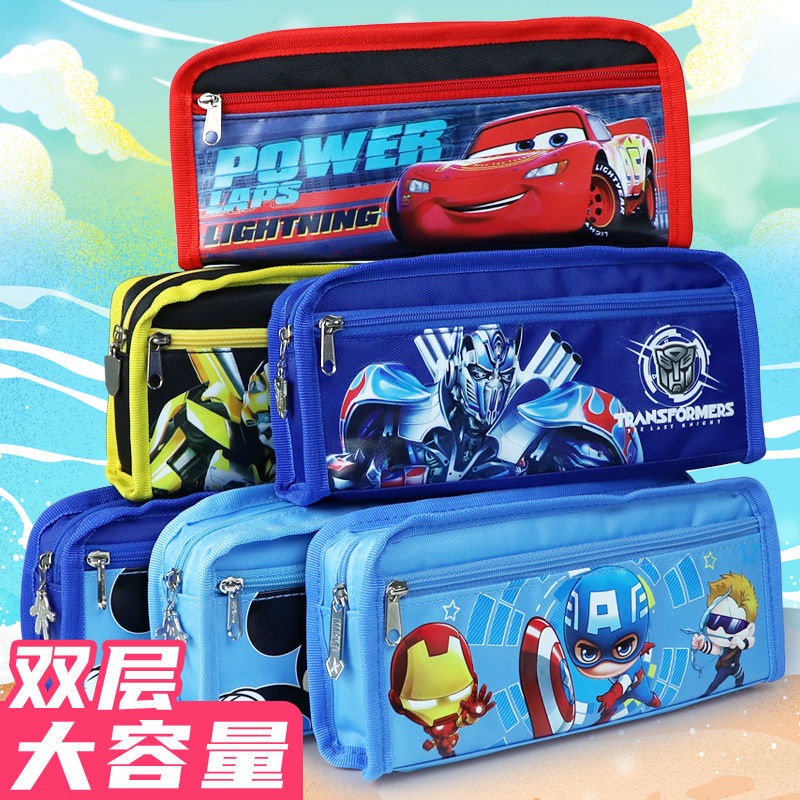 ♛Túi Đựng Bút Chì Sức Chứa Lớn Họa Tiết Disney Đơn Giản Cho Học Sinh Tiểu Học Nam Nữ @