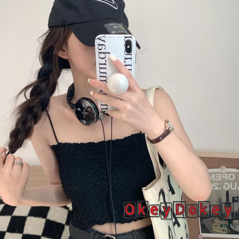 Áo Crop Top Hai Dây Màu Trơn Bằng Vải Voan Thời Trang Mùa Hè Cho Nữ