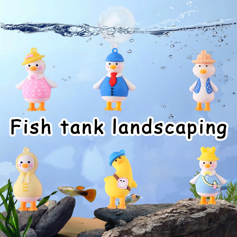 Móc Khóa Trang Trí Bể Cá Hình Chú Vịt Dễ Thương