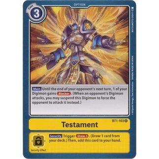 Thẻ bài Digimon - TCG - Testament / BT1-103'