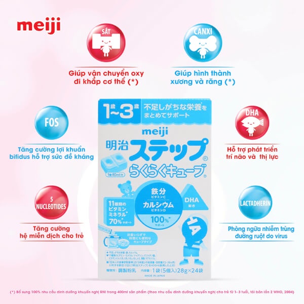 [Date T4/24] Sữa Meiji Thanh Số 1 Nội Địa Nhật 672g Cho Bé 1Y-3Y