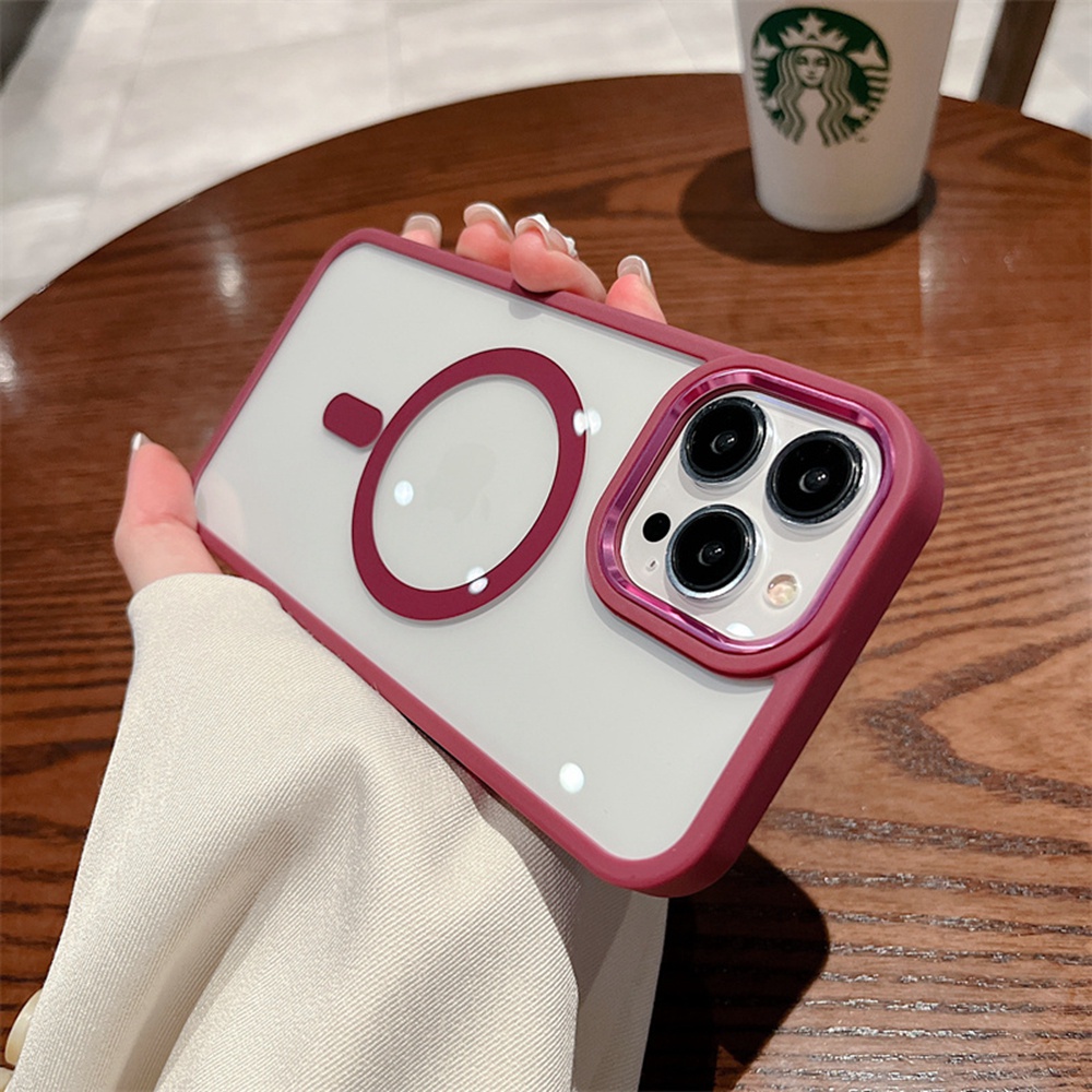 Ốp Điện Thoại Cứng Chống Sốc Có Vòng Nhẫn Và Mặt Kim Loại Từ Tính Bảo Vệ Lens Cho iPhone 14 Pro MAX 12 13 Pro MAX