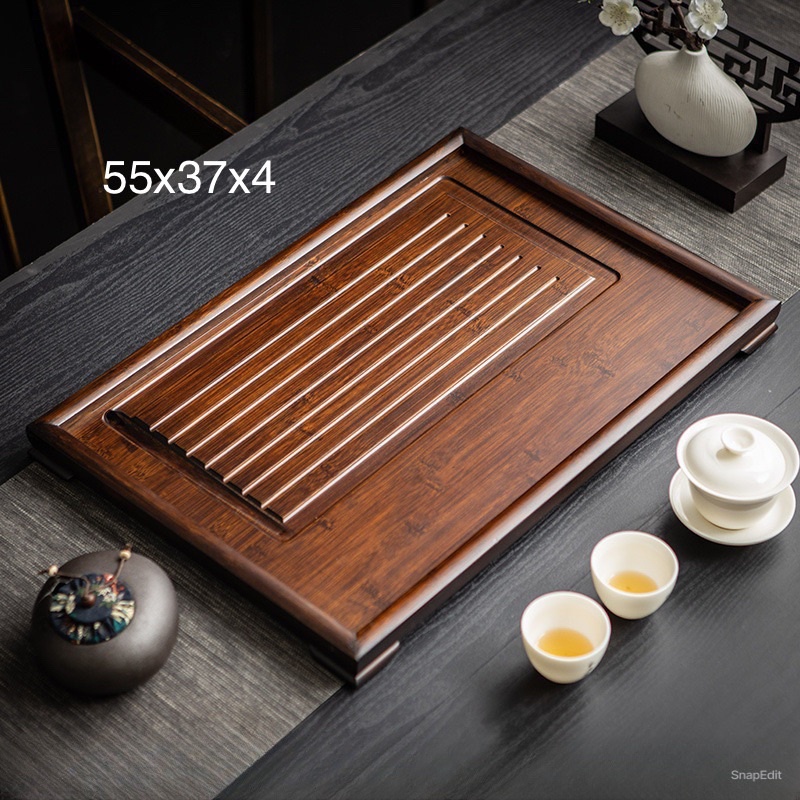 Khay Trà Tre Thiết Kế Dạng Phip Có Ống Thoát Nước Vào Thùng Nước Thải Tiện Dụng