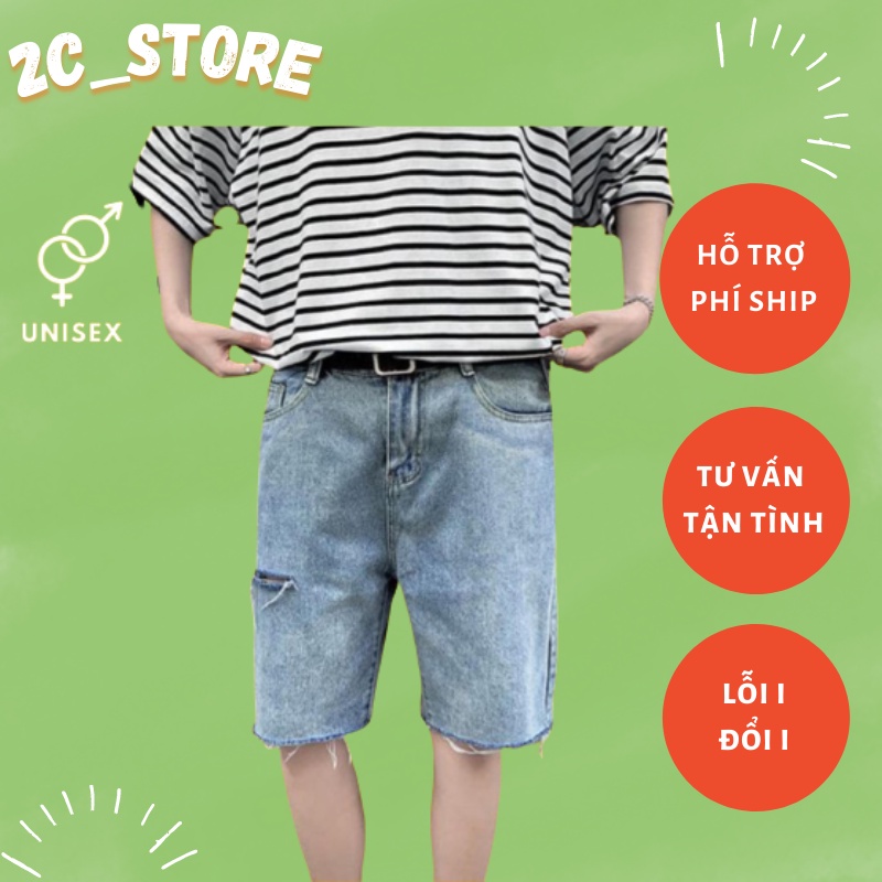 QUẦN SHORT JEAN RÁCH , quần đùi bò nam nữ , UNISEX NAM NỮ, hot trend 2022-2C STORE | BigBuy360 - bigbuy360.vn