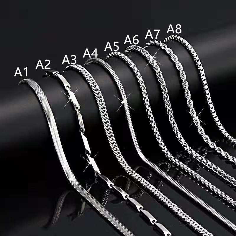 Vòng cổ inox kiểu dây xích độc đáo cá tính dành cho nam