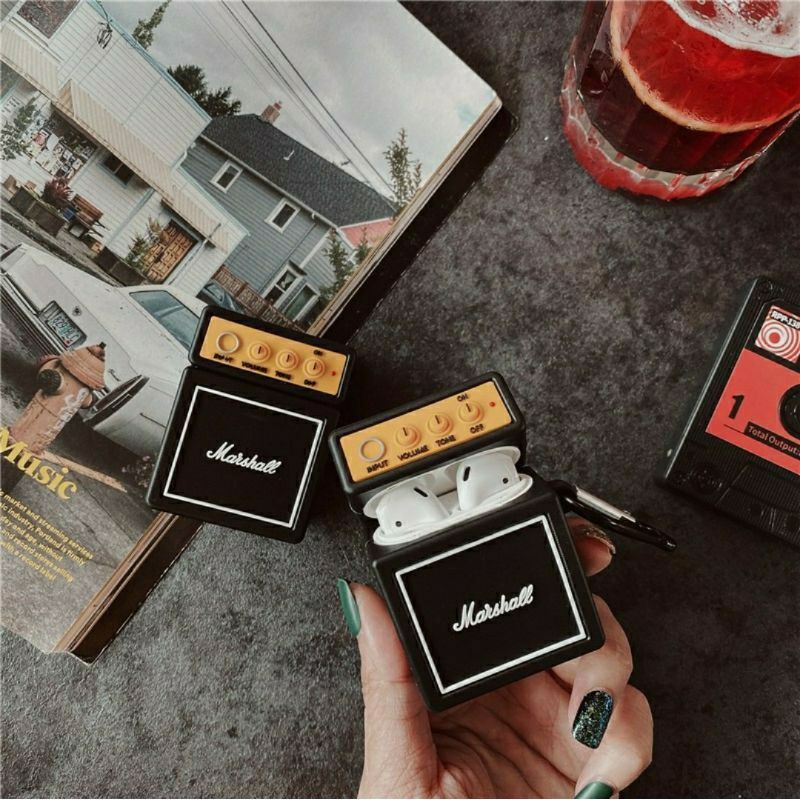 ☘️Tặng kèm móc treo☘️Case Airpod 1 2 3 Pro MARSHALL KIBURN - Vỏ bọc Cover đựng tai nghe không dây Airpods Loa nghe nhạc