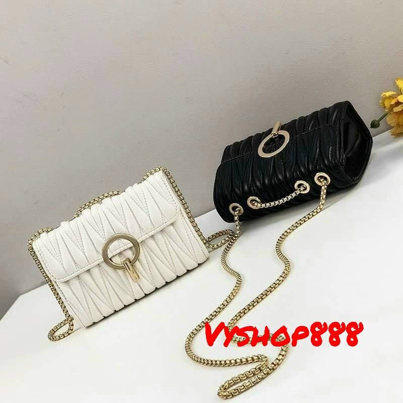 Túi xách nữ khoá tròn da mềm đẹp đeo vai đeo chéo Sz 20 để nhiều đồ tiện dung mã A12