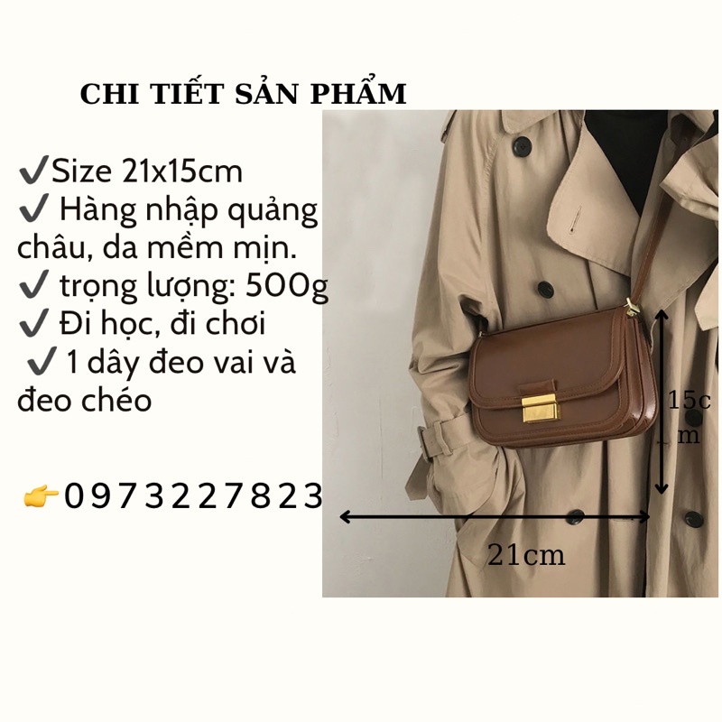 Túi đeo chéo nữ dáng basic chất da mềm mại - TS210