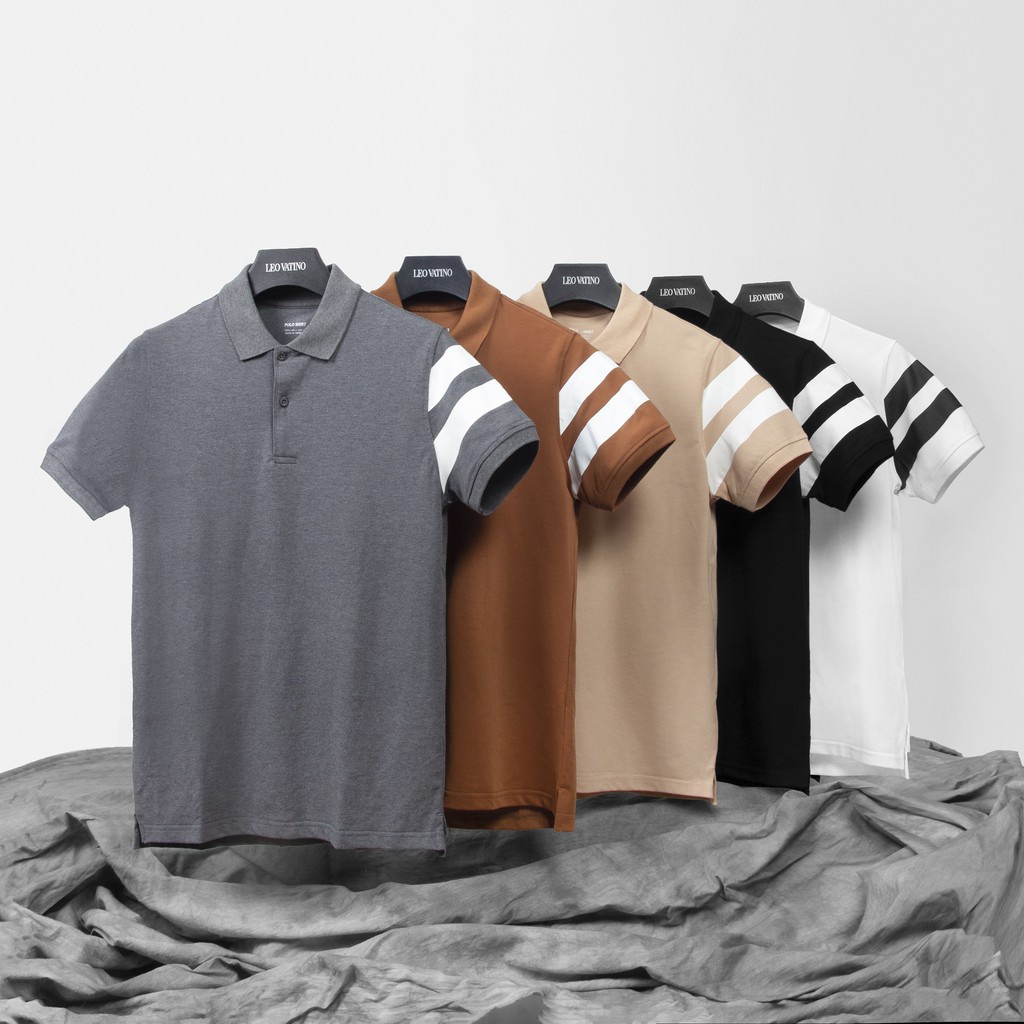 Áo POLO nam YOBO GALVIN phối vạch ống tay - chất liệu CVC Cotton cá sấu phong cách chuẩn phái mạnh lịch sự BASIC