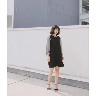 ĐẦM SUÔNG PHỐI TAY CARO D880